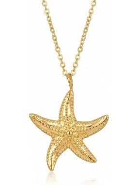 Women's Gold 1 Starfish Pendant Minimalist Beach Jewelry Gift for Necklace